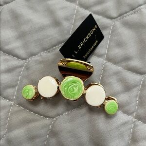 Green and White Hair Clip